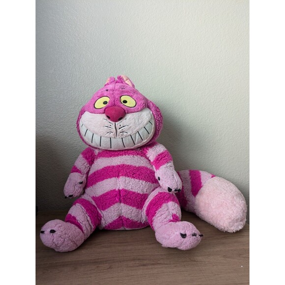 Official Disney Store Alice In Wonderland Large Plush CHESHIRE CAT PINK - Picture 1 of 5
